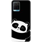 Kılıfland Vivo Y21s ile Uyumlu Silikon Kılıf, Bay Bay Panda Desen, Siyah