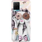 Kılıfland Vivo Y21s ile Uyumlu Silikon Kılıf, Resimli Desenli Baskılı, Donut Girl, Renkli