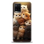 Kılıfland Vivo Y21s / Y21 / Y33s / Y32 ile Uyumlu Baskılı Kılıf, Orta Sertlik, Kedi Desenli