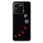 Kılıfland Vivo Y36 ile Uyumlu Kılıf, Resimli Desenli Silikon, Platinium Series, Ay Tutulması Temalı, Siyah