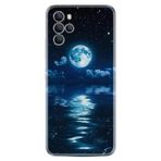 Kılıfland X700 Telefon Kılıfı, Silikon, Resimli Desenli Baskılı, Ay ve Gece Gökyüzü, Mavi