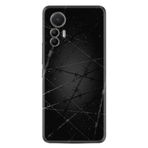 Kılıfland Xiaomi 12 Lite ile Uyumlu Silikon Kılıf, Dikenli Tel Desen, Siyah