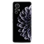 Kılıfland Xiaomi 12 Lite Kılıf, Silikon, Çiçek Desen, Siyah