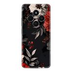 Kılıfland Xiaomi 14C Kılıf, Boutique Baskılı, Çiçek Desenli, Siyah