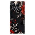 Kılıfland Xiaomi 14T Pro Kılıf, Boutique Baskılı, Çiçek Desenli, Siyah