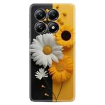 Kılıfland Xiaomi 14T Pro Kılıf, Boutique Baskılı, Sarı Beyaz Çiçek Desenli