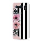 Kılıfland Xiaomi Mi 11 Ultra ile Uyumlu Kılıf, Silikon, Çiçek Desenli, Pembe-Siyah-Beyaz