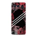 Kılıfland Xiaomi Mi 11 Ultra ile Uyumlu Silikon Kılıf, Çiçek Desen, Kırmızı-Siyah