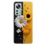 Kılıfland Xiaomi Mi 12 ile Uyumlu Kılıf, Boutique Baskılı, Sarı Beyaz Çiçek Desenli