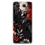 Kılıfland Xiaomi Mi 12 Lite Kılıf, Boutique Baskılı, Çiçek Desenli, Siyah