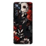 Kılıfland Xiaomi Mi 12T Pro Kılıf, Boutique Baskılı, Çiçek Desenli, Siyah