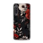 Kılıfland Xiaomi Mi 9 ile Uyumlu Kılıf, Boutique Baskılı, Çiçek Desenli, Siyah