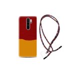 kilifland Xiaomi Note 8 Pro ile Uyumlu Kılıf Rasta Ipli Boyun Askılı Desenli Silikon Sarı Kırmızı Boya 1708