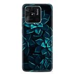 Kılıfland Xiaomi Poco C40 ile Uyumlu Silikon Kılıf, Mistik Çiçekler Deseni, Siyah