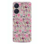 Kılıfland Xiaomi Poco C65 ile Uyumlu Kılıf, Desenli Silikon, Donut Flamingo, Renkli