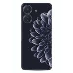 Kılıfland Xiaomi Poco C65 ile Uyumlu Silikon Kılıf, Çiçek Desen, Siyah