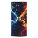 Kılıfland Xiaomi Poco C65 ile Uyumlu Silikon Kılıf, Desen Özel Seri, Red Blue Leon, Renkli