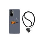 kilifland Xiaomi Poco M4 Pro ile Uyumlu Kılıf Ipli Boyun Askılı Desenli Silikon Orange Escape 1374