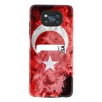 Kılıfland Xiaomi Poco X3 ile Uyumlu Kılıf, Kartvizitli Kartlıklı, Silikon, Türk Bayrağı Desenli, Siyah