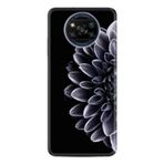 Kılıfland Xiaomi Poco X3 ile Uyumlu Silikon Kılıf, Desen Exclusive Çiçekler, Siyah