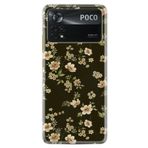 Kılıfland Xiaomi Poco X4 Pro Kılıf, Boutique Baskılı, Çiçek Desenli, Siyah Fon