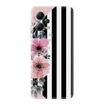 Kılıfland Xiaomi Poco X5 5G ile Uyumlu Kılıf, Silikon, Çiçek Desenli, Pembe-Siyah-Beyaz