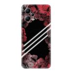 Kılıfland Xiaomi Poco X5 5G ile Uyumlu Silikon Kılıf, Çiçek Desen, Kırmızı-Siyah