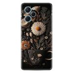 Kılıfland Xiaomi Poco X5 Pro ile Uyumlu Kılıf, Boutique Baskılı, Kahve Çiçek Desenli, Siyah