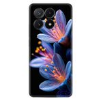 Kılıfland Xiaomi Poco X6 Pro ile Uyumlu Kılıf, Boutique Baskılı, Çiçekler Desenli, Siyah