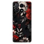 Kılıfland Xiaomi Poco X6 Pro Kılıf, Boutique Baskılı, Çiçek Desenli, Siyah