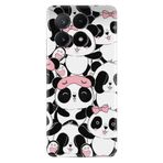 Kılıfland Xiaomi Poco X6 Pro Kılıf, Boutique Baskılı, Uykucu Pandalar, Beyaz-Pembe