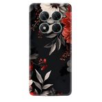 Kılıfland Xiaomi Poco X7 ile Uyumlu Kılıf, Boutique Baskılı, Çiçek Desenli, Siyah