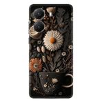 Kılıfland Xiaomi Poco X7 Pro ile Uyumlu Kılıf, Silikon, Boutique Baskılı, Kahve Çiçek Desen, Siyah