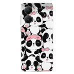 Kılıfland Xiaomi Poco X7 Pro Kılıf, Silikon, Baskılı Uykucu Pandalar Desenli, Beyaz-Pembe