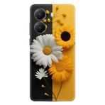 Kılıfland Xiaomi Poco X7 Pro Kılıf, Silikon, Boutique Baskılı, Sarı Beyaz Çiçek Desenli