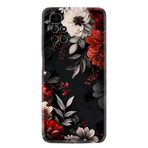 Kılıfland Xiaomi Redmi 10 2022 ile Uyumlu Kılıf, Boutique Baskılı, Çiçek Desenli, Siyah