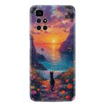 Kılıfland Xiaomi Redmi 10 2022 ile Uyumlu Kılıf, Boutique Baskılı, Manzara Kedi Desenli