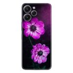 Kılıfland Xiaomi Redmi 12 ile Uyumlu Desenli Silikon Kılıf, Platinium Çiçekler, Siyah