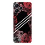 Kılıfland Xiaomi Redmi 12 ile Uyumlu Silikon Kılıf, Çiçek Desen, Siyah