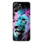 Kılıfland Xiaomi Redmi 12 ile Uyumlu Silikon Kılıf, Desen, Pink Blue Leon, Renkli