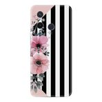 Kılıfland Xiaomi Redmi 12c ile Uyumlu Kılıf, Silikon, Çiçek Desenli, Pembe-Siyah-Beyaz