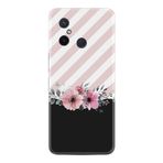 Kılıfland Xiaomi Redmi 12C ile Uyumlu Kılıf, Silikon, Çiçek Desenli, Pembe-Siyah