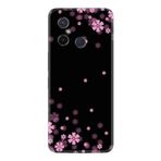 Kılıfland Xiaomi Redmi 12c ile Uyumlu Kılıf, Silikon, Çiçek Desenli, Siyah