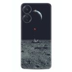 Kılıfland Xiaomi Redmi 13C ile Uyumlu Silikon Kılıf, Astronot Red Balon Desen, Siyah