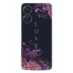 Kılıfland Xiaomi Redmi 13C ile Uyumlu Silikon Kılıf, Çiçek Desen, Love Flow, Siyah