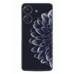 Kılıfland Xiaomi Redmi 13C ile Uyumlu Silikon Kılıf, Çiçek Desen, Siyah
