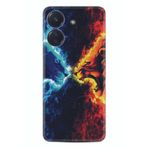 Kılıfland Xiaomi Redmi 13C ile Uyumlu Silikon Kılıf, Desen Özel Seri, Red Blue Leon, Renkli