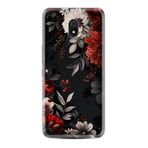 Kılıfland Xiaomi Redmi 8A Kılıf, Boutique Baskılı, Çiçek Desenli, Siyah