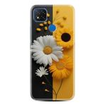 Kılıfland Xiaomi Redmi 9C Kılıf, Boutique Baskılı, Sarı Beyaz Çiçek Desenli