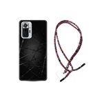 kilifland Xiaomi Redmi Note 10 ile Uyumlu Kılıf Rasta Ipli Boyun Askılı Desenli Silikon Dikenli Tel 1779